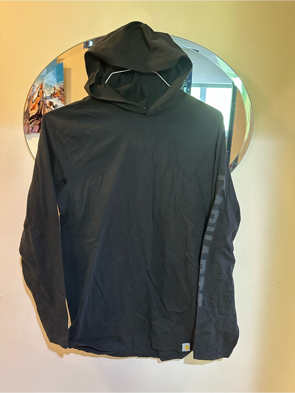 Carhartt Force Men’s Small Black Hooded Performance Shirt Relaxed Fit